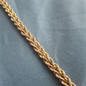 Diamond cut double spiral solid gold bracelet